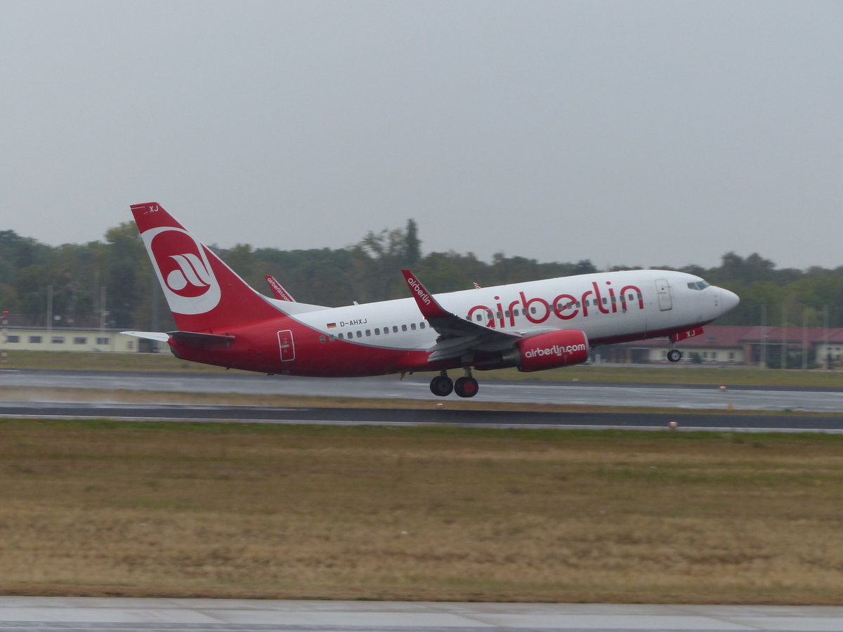 Boeing 737-7K5, D-AHXJ, Air Berlin, Berlin-Tegel (TXL), 1.10.2016