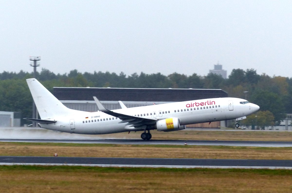 Boeing 737-86J, Air Berlin, Berlin Tegel (TXL), 1.10.2016