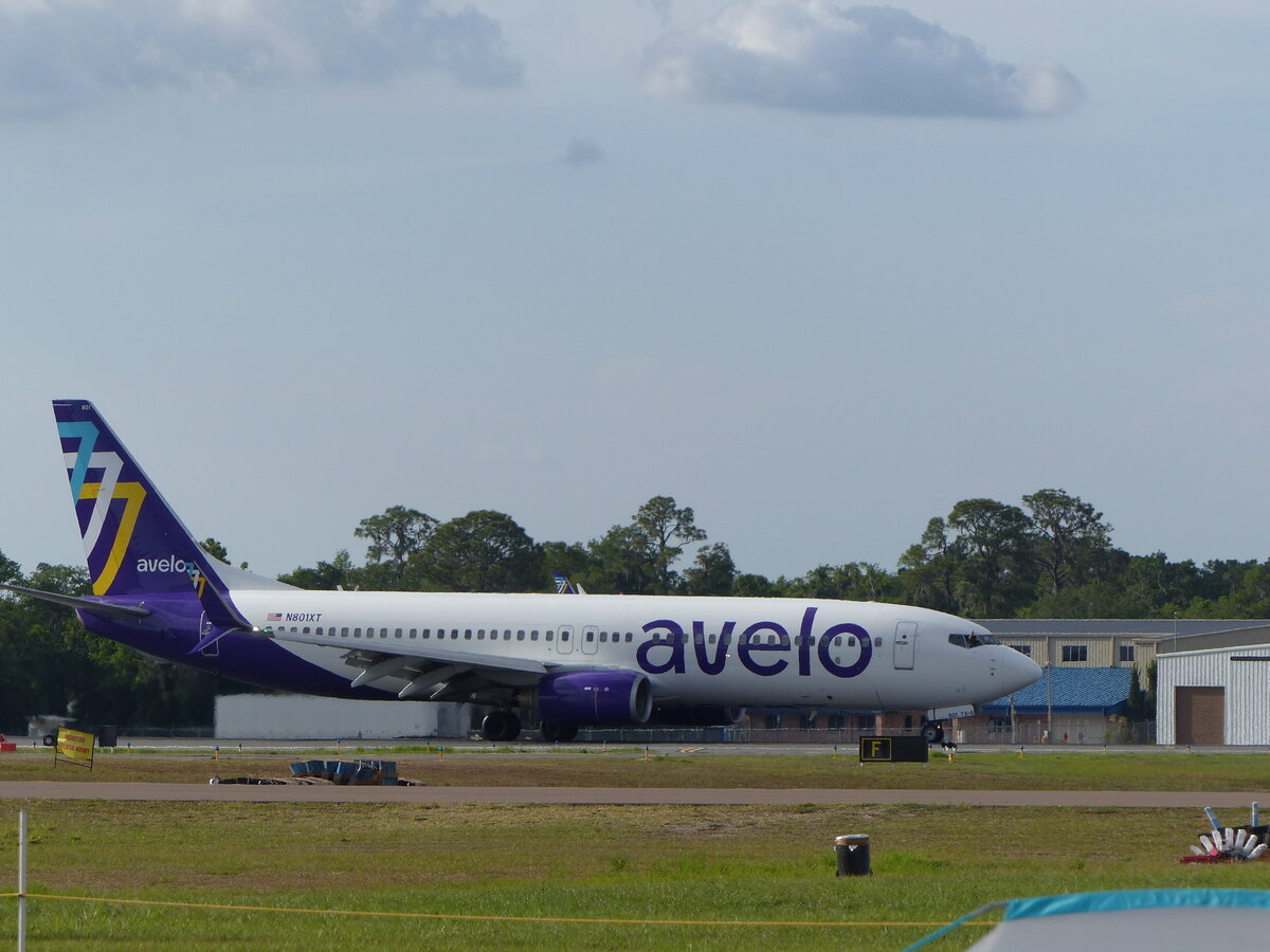 Boeing 737-86N, Avelo Airlines, N801XT, Lakeland-Linder Int. (LAL/KLAL), 18.4.2026