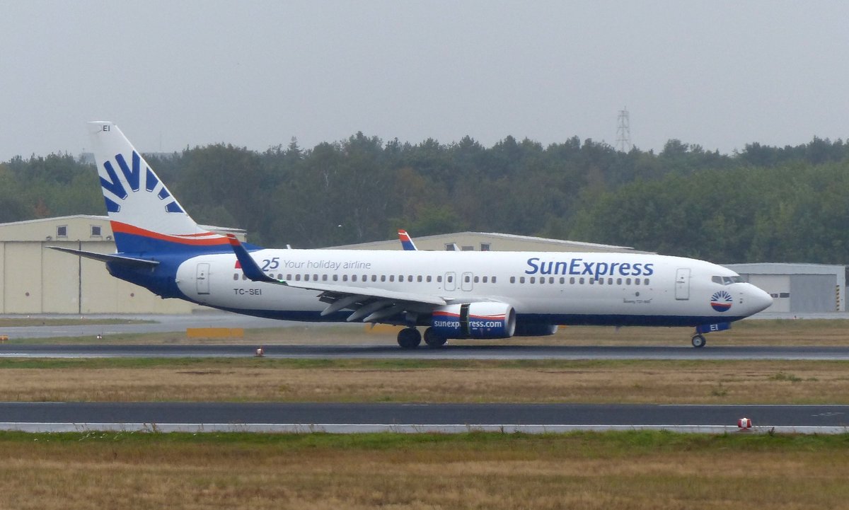 Boeing 737-8HC, TC-SEI, Sun Express, Berlin-Tegel (TXL), 1.10.2016
