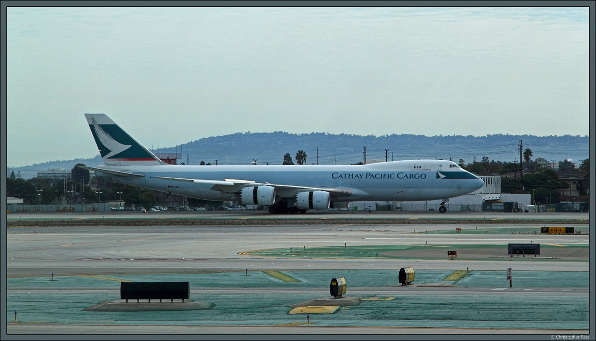 Boeing 747-867F/SCD B-LJI der Cathay Pacific Airways Cargo am Flughafen Los Angeles. (29.10.2016)