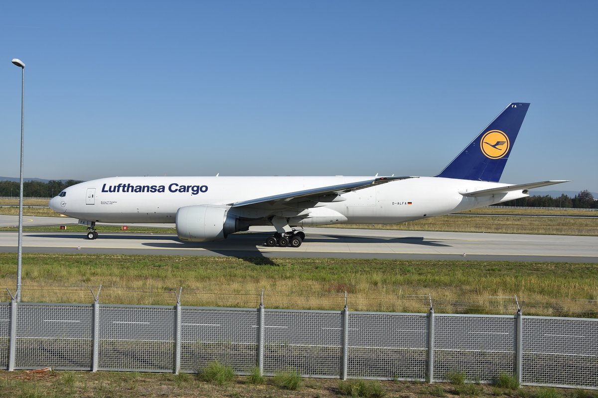 Boeing 777-FBT - LH GEC Lufthansa Cargo 'Good Day, USA' - 41674 - D-ALFA - 23.08.2019 - FRA