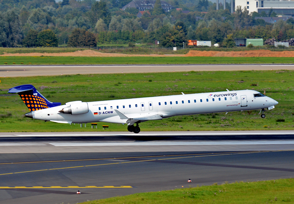 Bombardier CRJ-900 LR, Eurowings, D-ACNW, Landung in DUS - 04.09.2014