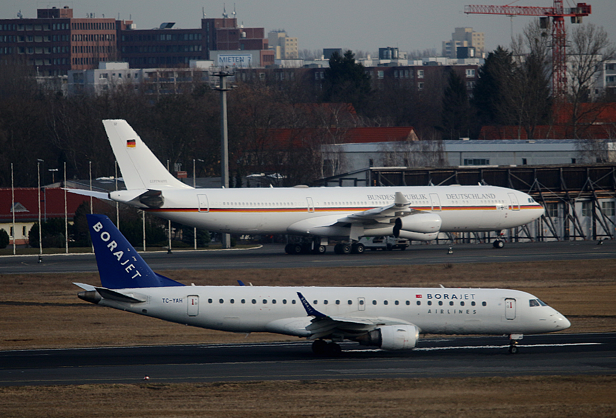 BoraJet, ERJ-190-100LR,TC-YAH,  Germany Air Force, Airbus A 340-313X, 16+02, TXL, 04.03.2017
