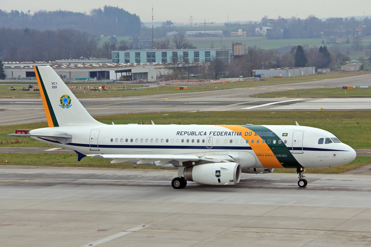 Brasilian Air Force, FAB2101, Airbus A319-133X CJ, msn: 2263,  Santos Dumont , 25.Januar 2014, ZRH Zürich, Switzerland.