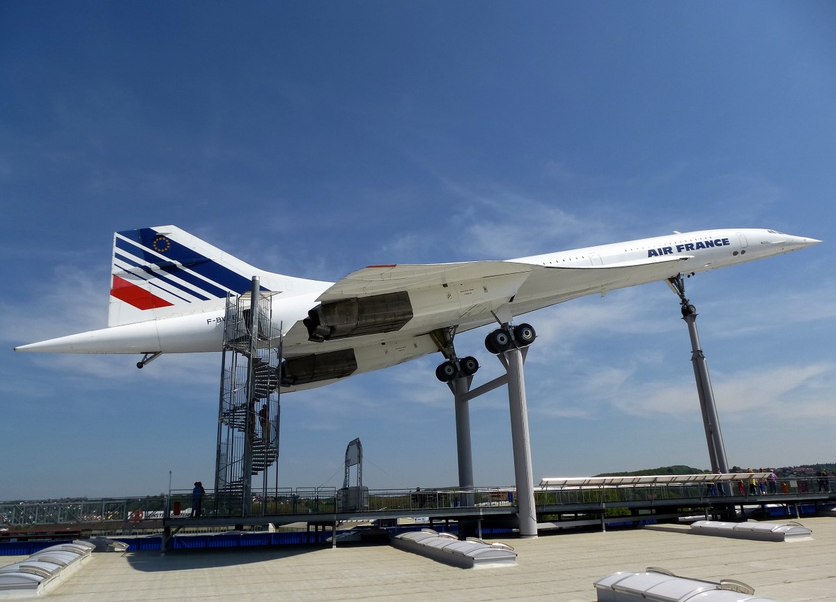 Britisch-franzsische Gemeinschaftskonstruktion  Concorde  im Technikmuseum Sinsheim, April 2014