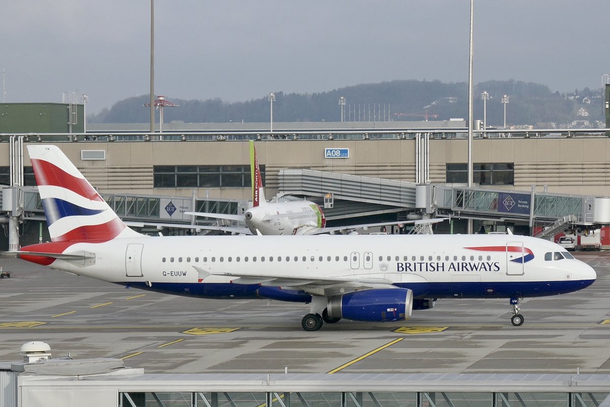 British Airways, A320-232, G-EUUW, 28.12.19, Zürich