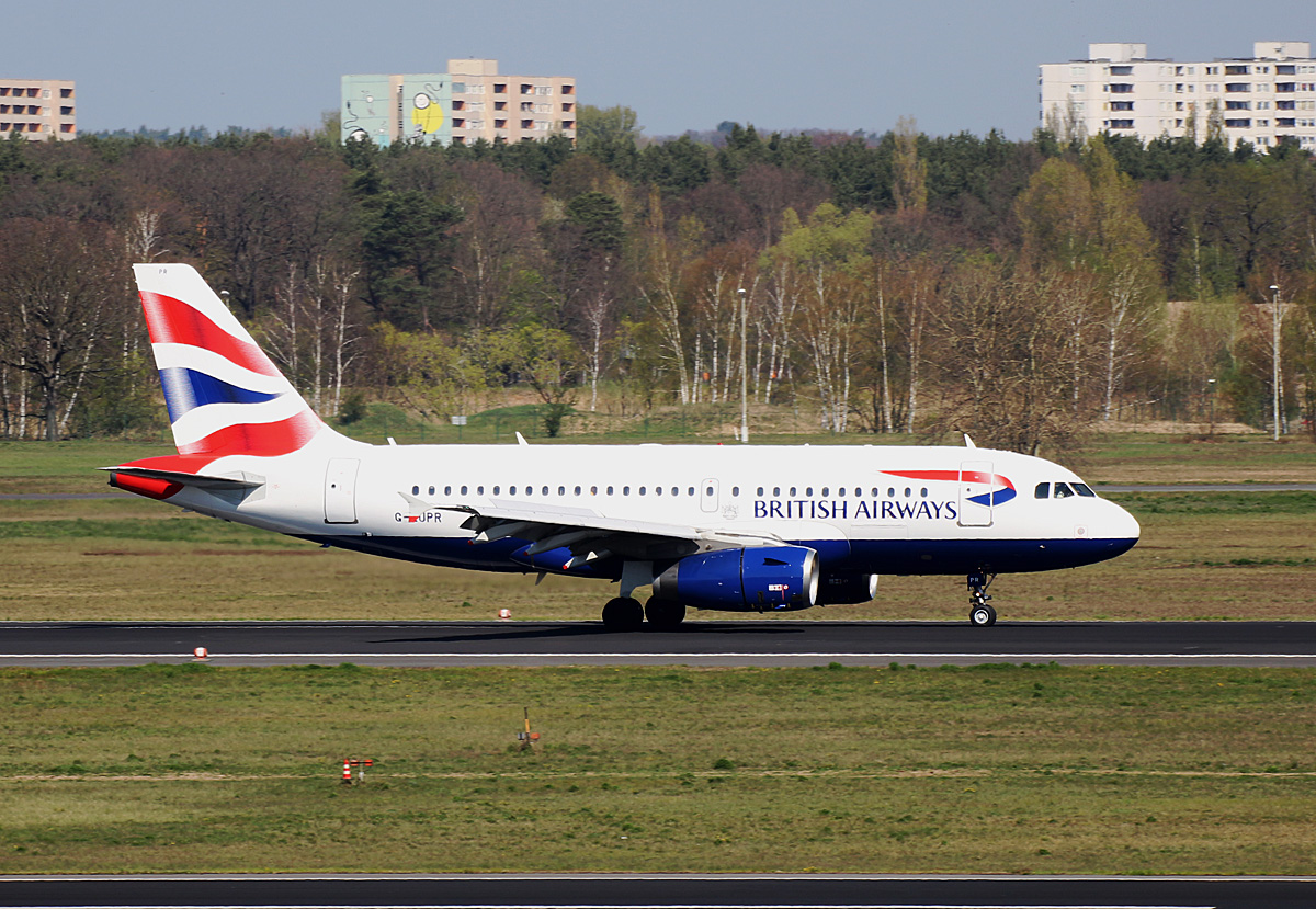 British Airways, Airbus A 319-131, G-EUPR, TXL, 19.04.2019