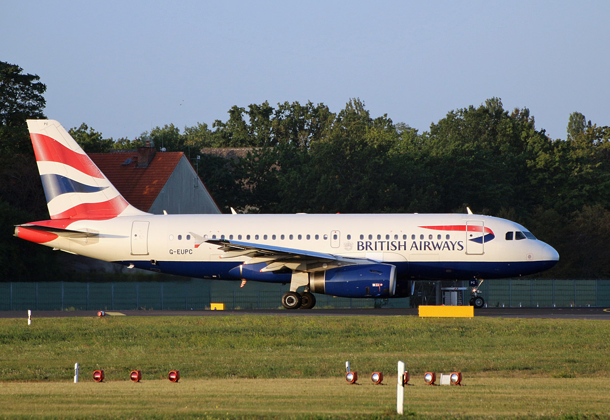 British Airways, Airbus A 319-131, G-EUPC, TXL, 19.09.2019