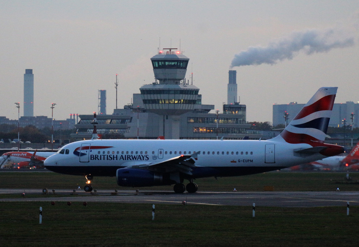 British Airways, Airbus A 319-131, G-EUPM, TXL, 07.11.2019
