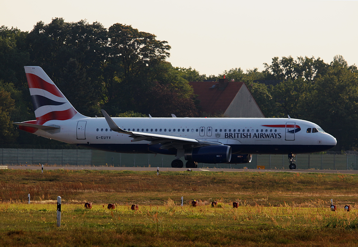 British Airways, Airbus A 320-232, G-EUYV, TXL, 23.09.2016