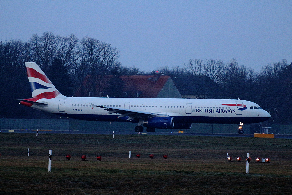 British Airways, Airbus A 321-231, G-EUXG, TXL, 15.02.2020