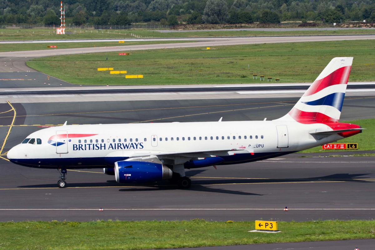British Airways (BA-BAW), G-EUPU, Airbus, A 319-131, 22.08.2015, DUS-EDDL, Düsseldorf, Germany