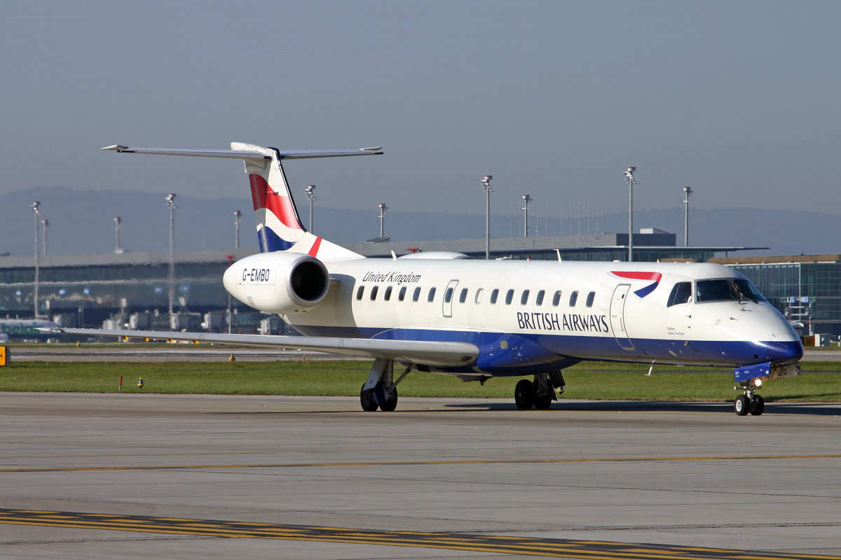 British Airways CitiExpress, G-EMBO, Embraer ERJ-145EU, msn: 14500219, 30.Oktober 2005, ZRH Zürich, Switzerland.