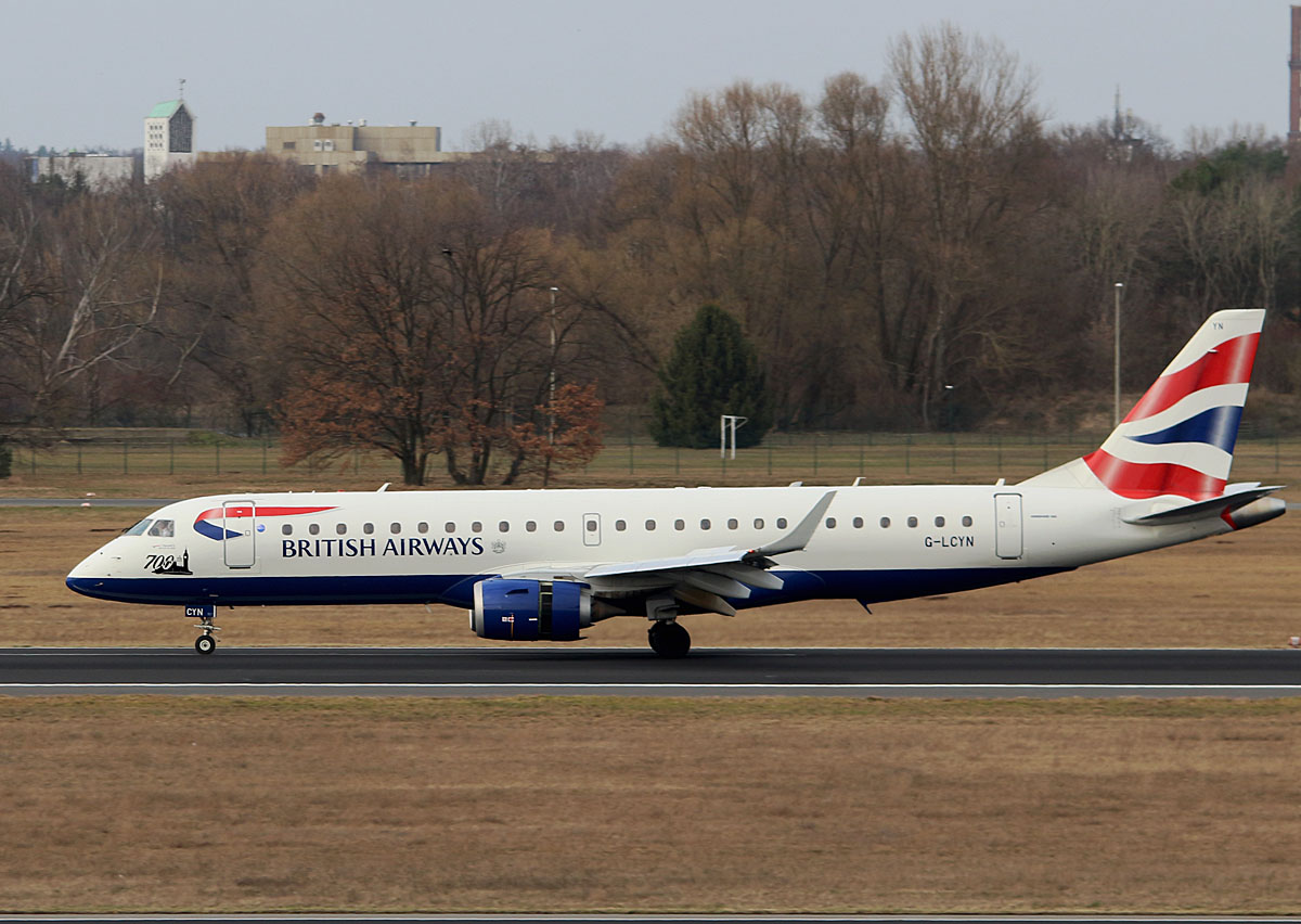 British Airways-CityFlyer, ERJ-190-100SR, G-LCYN, TXL, 16.03.2017