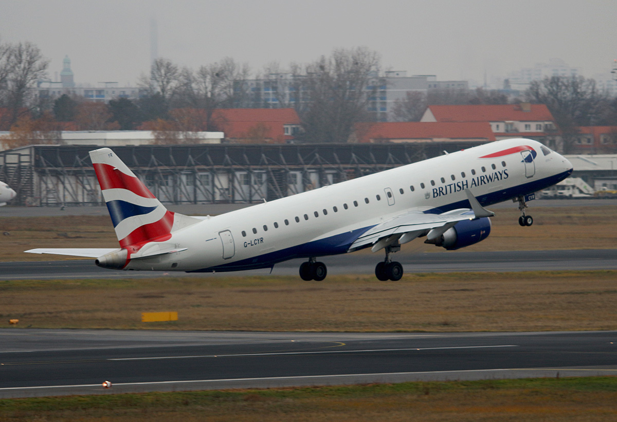 British Airways CityFlyer, ERJ-190-100SR ,G-LCYR, TXL, 25.11.2016