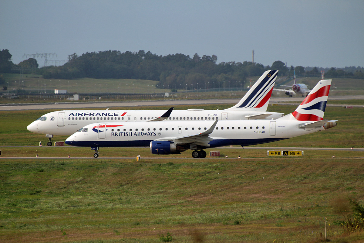 British Airways, ERJ-190-100SR, G-LCAH, Air France, Airbus A 220-300, F-HZUH, BER, 30.09.2023