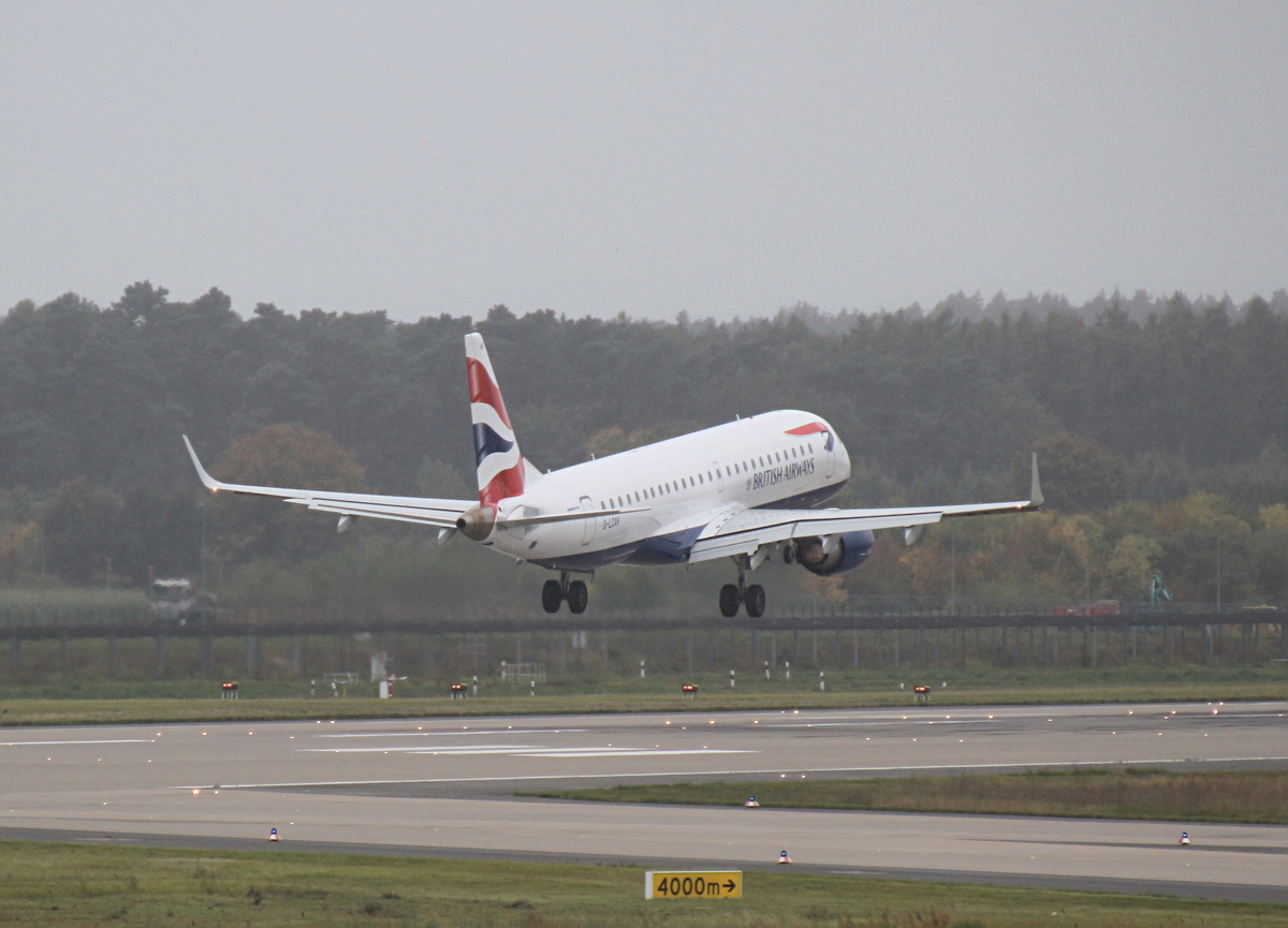 British Airways, ERJ-190-100SR, G-LCAH, BER, 10.10.2025