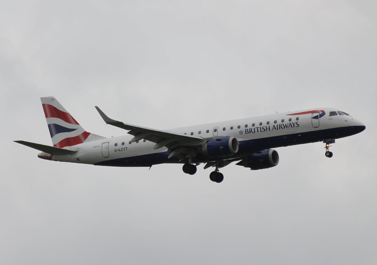British Airways, ERJ-190-100SR, G-LCYT,BER, 09.06.2026