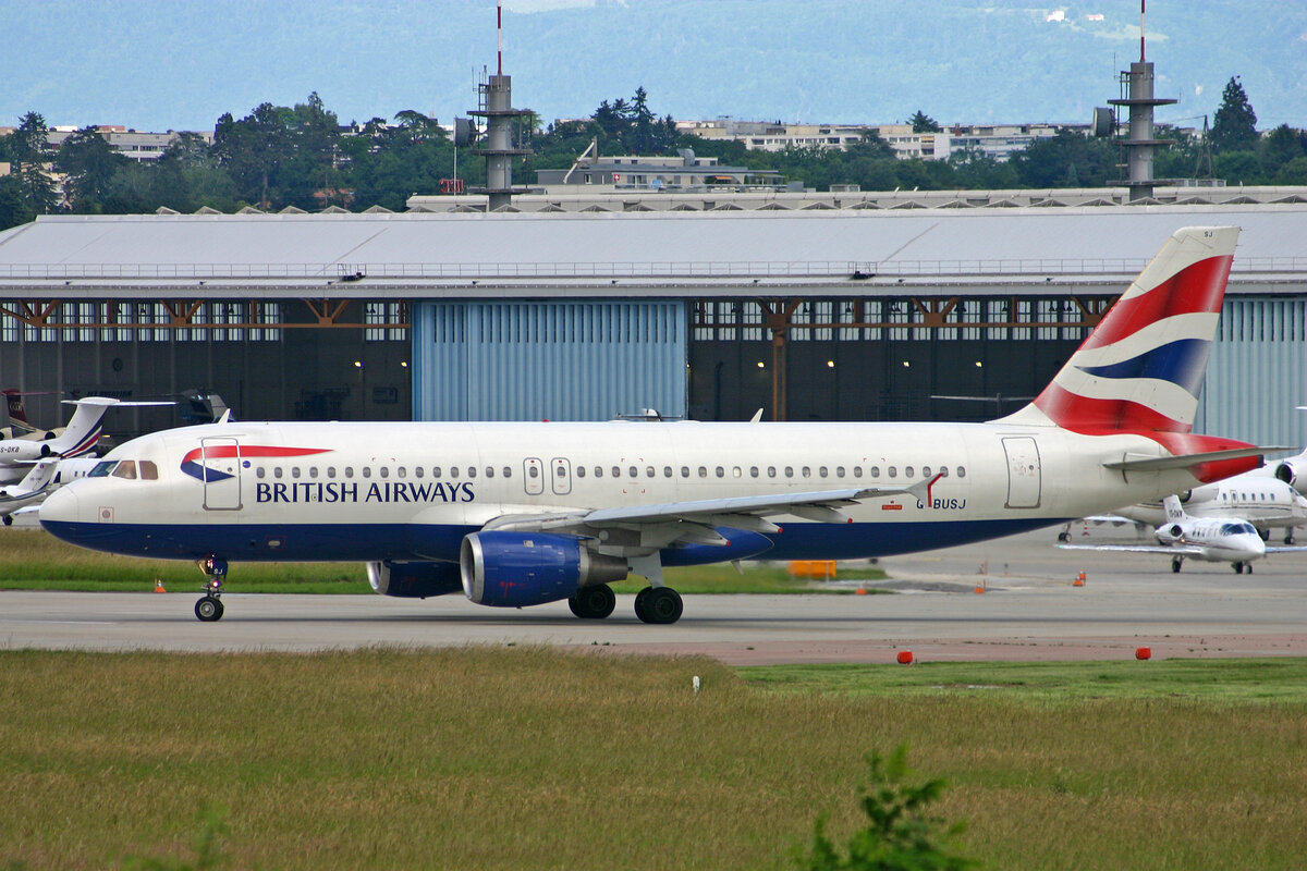British Airways, G-BUSJ, Airbus A320-211, msn: 109, 11.Juni 2008, GVA Genève, Switzerland.