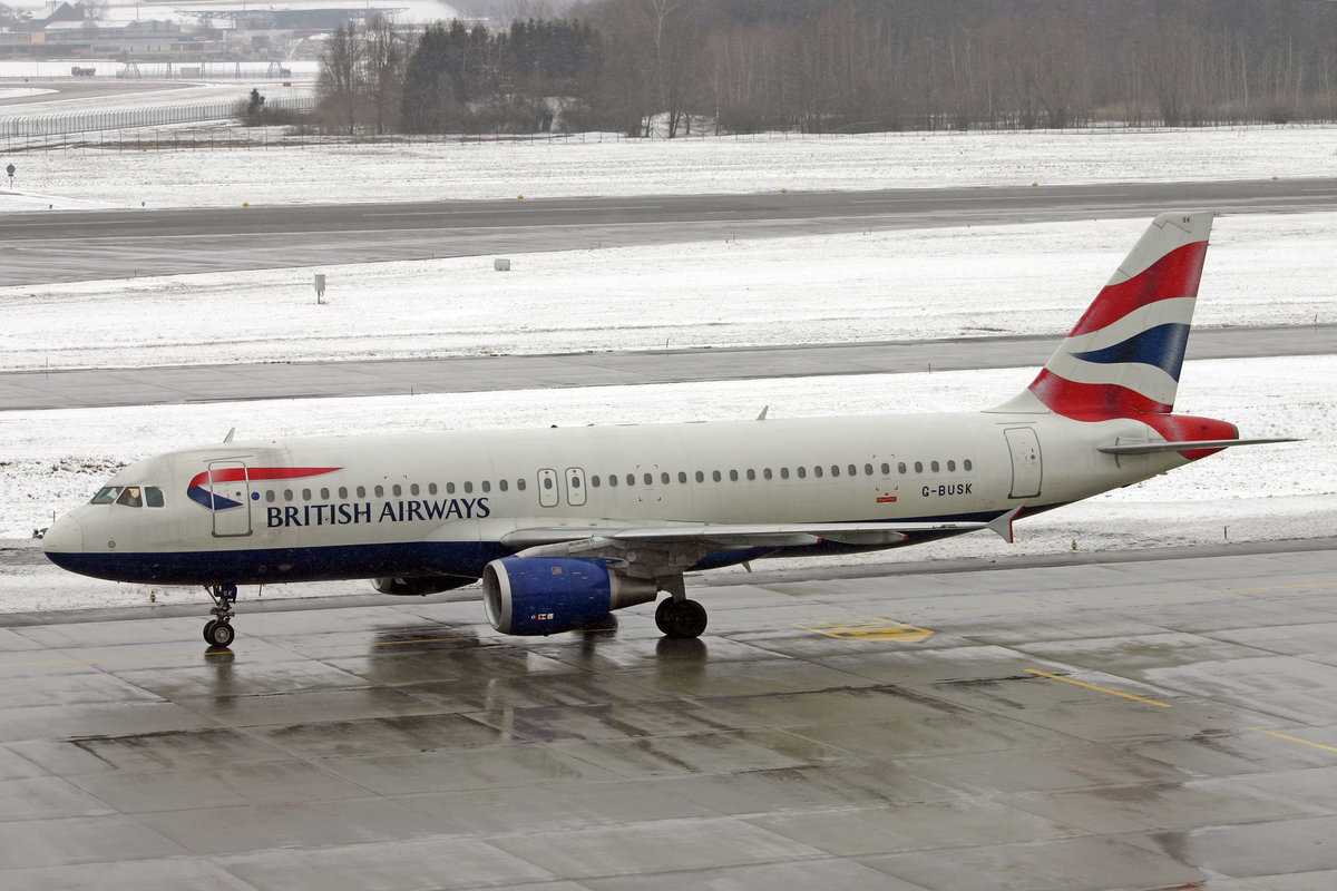 British Airways, G-BUSK, Airbus A320-211, msn: 120, 29.Januar 2010, ZRH Zürich, Switzerland.