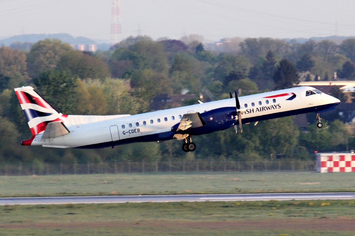 British Airways G-CDEB beim Start in Düsseldorf 2.5.2015