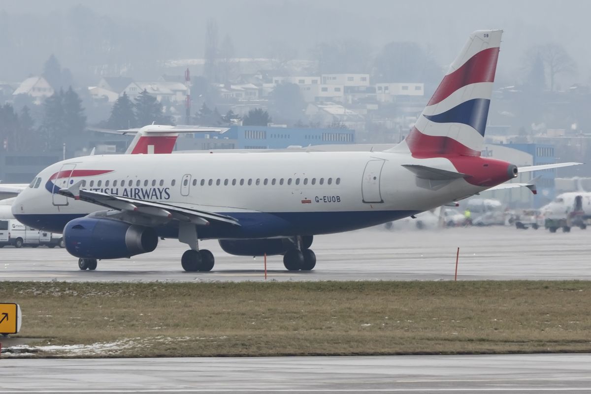 British Airways, G-EUOB, Airbus, A319-131, 23.01.2016, ZRH, Zürich, Switzerland




