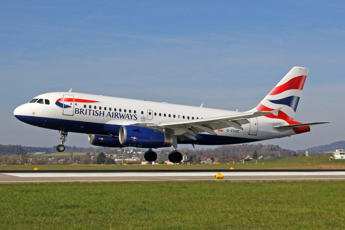 British Airways, G-EUOE, Airbus A319-131, msn: 1574, 10.April 2023, ZRH Zürich, Switzerland.