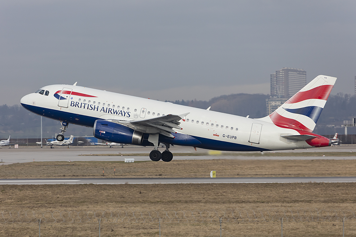 British Airways, G-EUPB, Airbus, A319-131, 11.01.2018, STR, Stuttgart, Germany 


