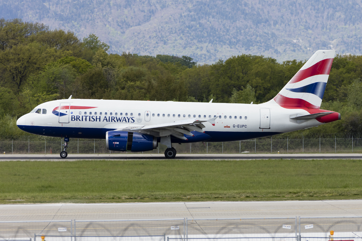 British Airways, G-EUPC, Airbus, A319-131, 17.04.2017, GVA, Geneve, Switzerland


