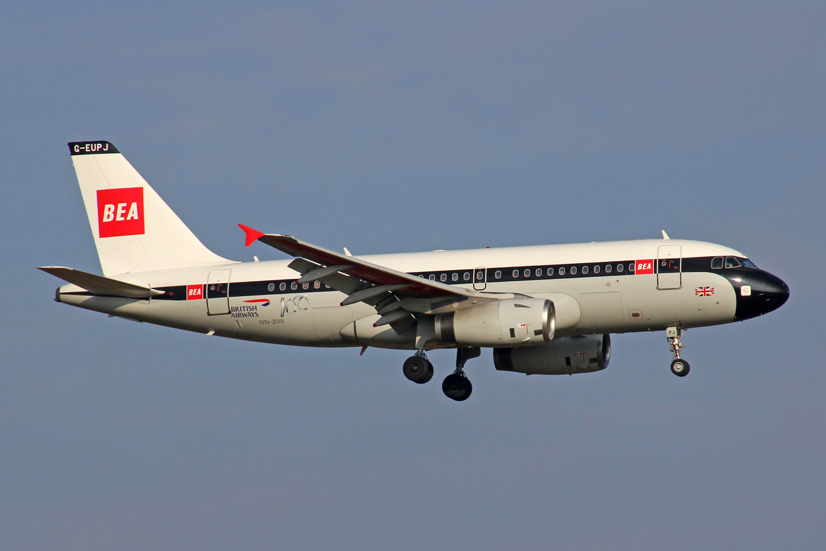 British Airways, G-EUPJ, Airbus A319-131, msn: 1232, 12.Januar 2020, ZRH Zürich, Switzerland.