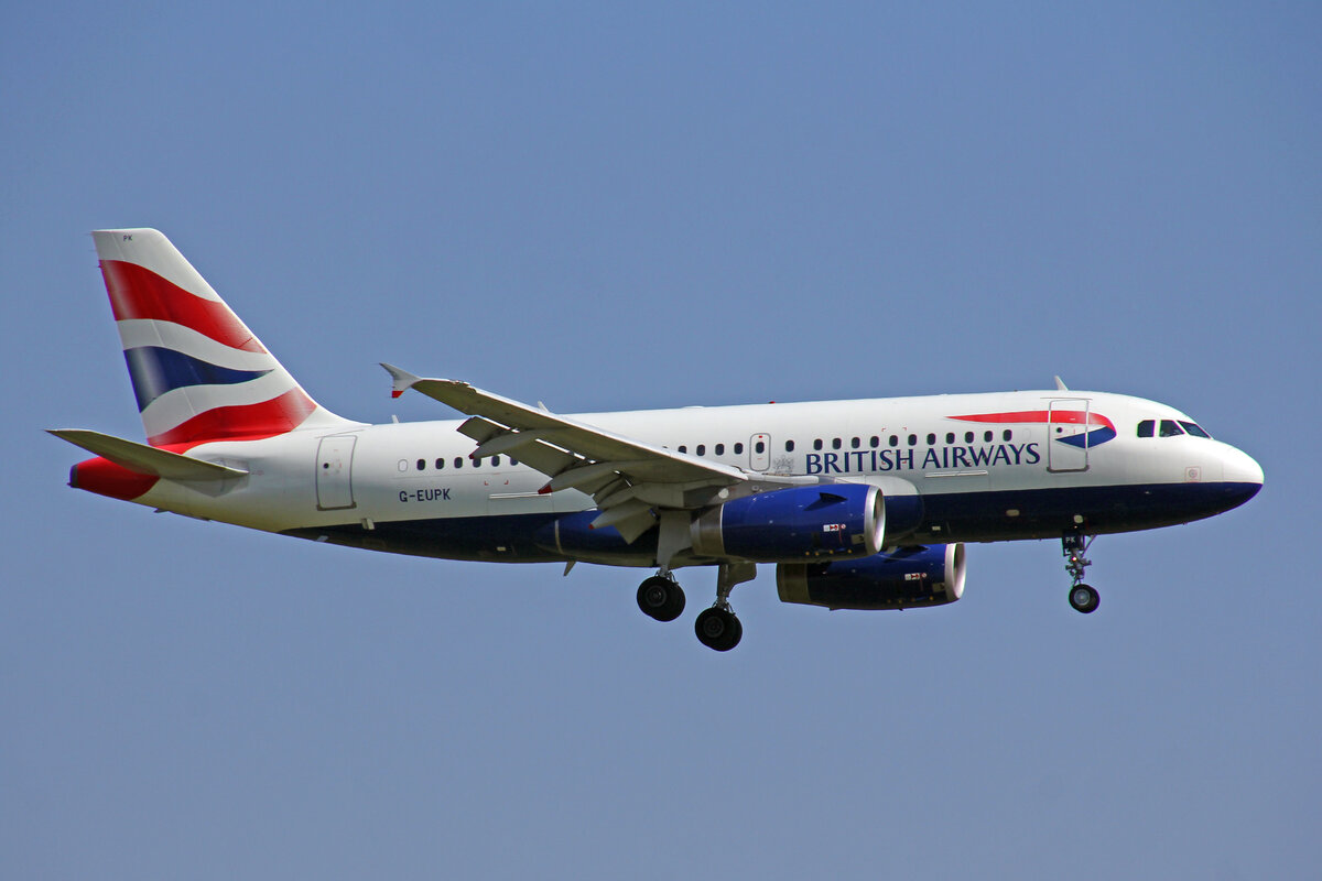 British Airways, G-EUPK, Airbus A319-131, msn: 1236, 04.September 2021, ZRH Zürich, Switzerland.
