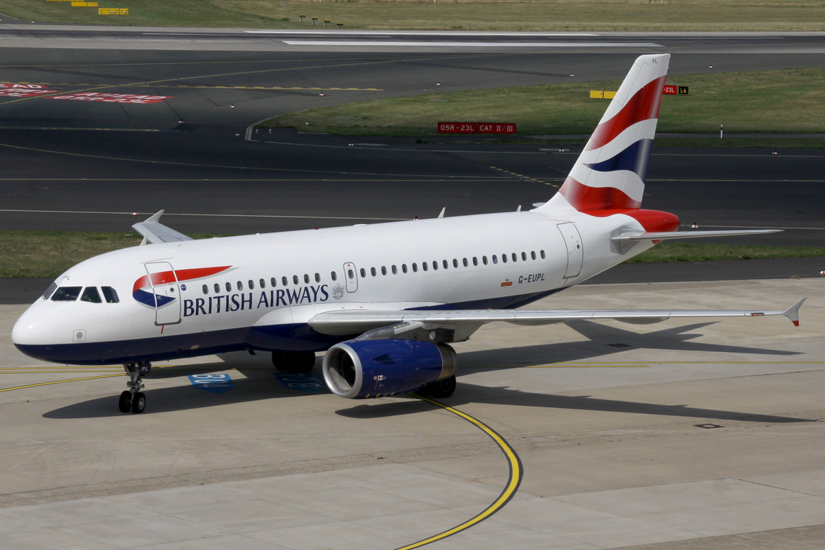 British Airways, G-EUPL, Airbus, A 319-131, DUS-EDDL, Düsseldorf, 21.08.2019, Germany 