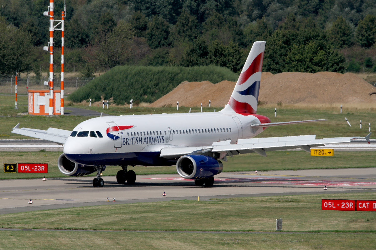 British Airways, G-EUPL, Airbus, A 319-131, DUS-EDDL, Düsseldorf, 21.08.2019, Germany 