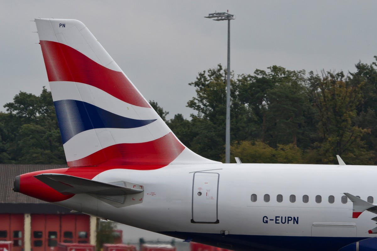 British Airways, G-EUPN, Airbus, A 319-100 (Seitenleitwerk/Tail), 15.09.2014, FRA-EDDF, Frankfurt, Germany