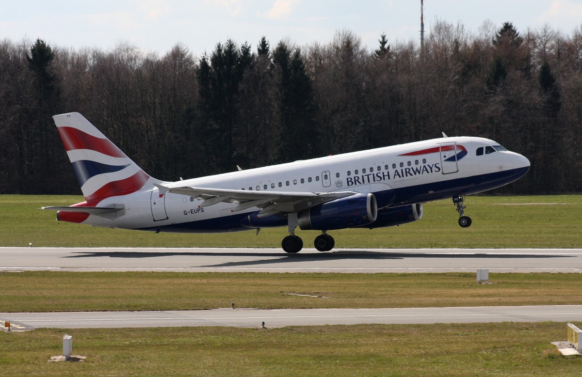 British Airways, G-EUPS,(c/n 1338),Airbus A 319-131, 05.04.2015, HAM-EDDH, Hamburg, Germany 