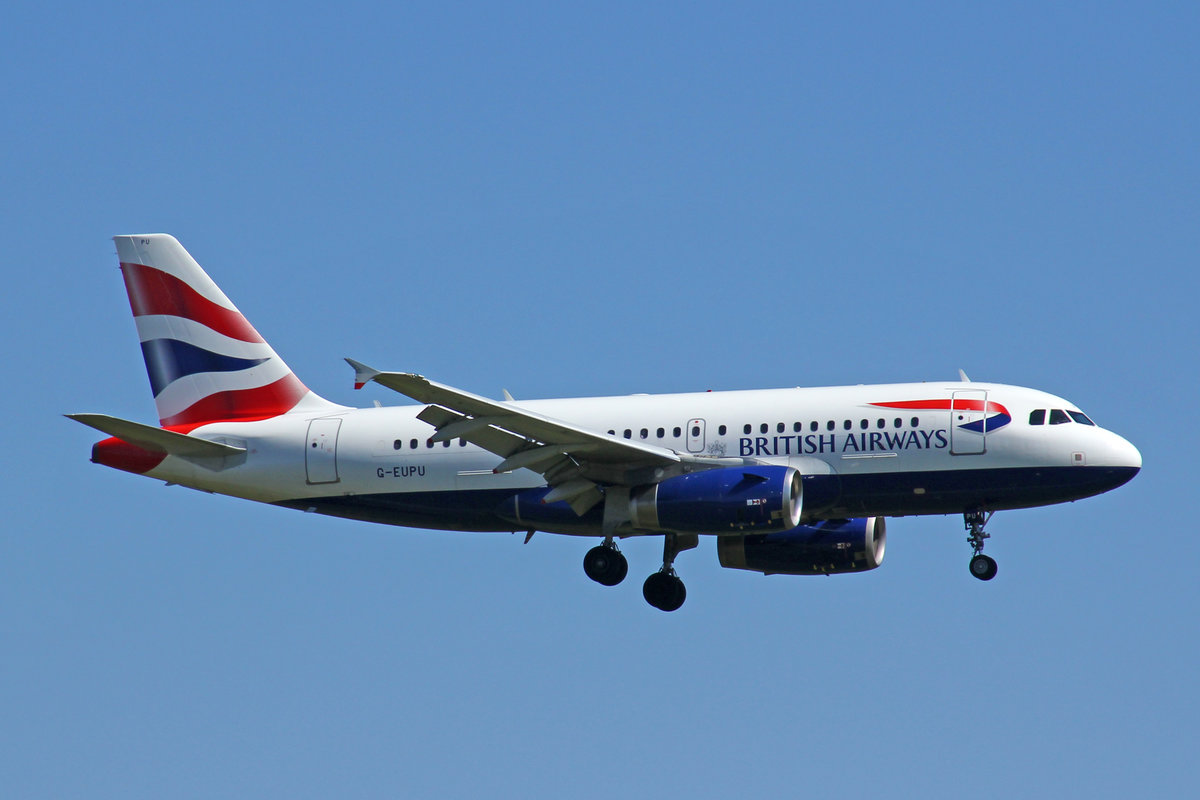 British Airways, G-EUPU, Airbus A319-131, msn: 1384, 21.August 2020, ZRH Zürich, Switzerland.