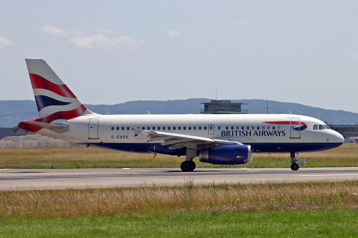 British Airways, G-EUPX, Airbus A319-131, msn: 1445, 21.Juni 2008, BSL Basel - Mühlhausen, Switzerland.