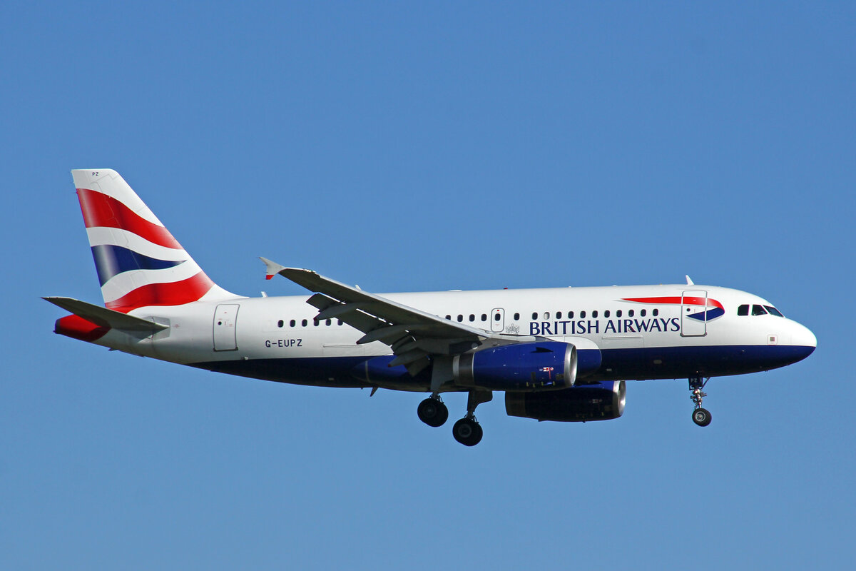 British Airways, G-EUPZ, Airbus A319-131, msn: 1510, 23.Oktober 2021, ZRH Zürich, Switzerland.