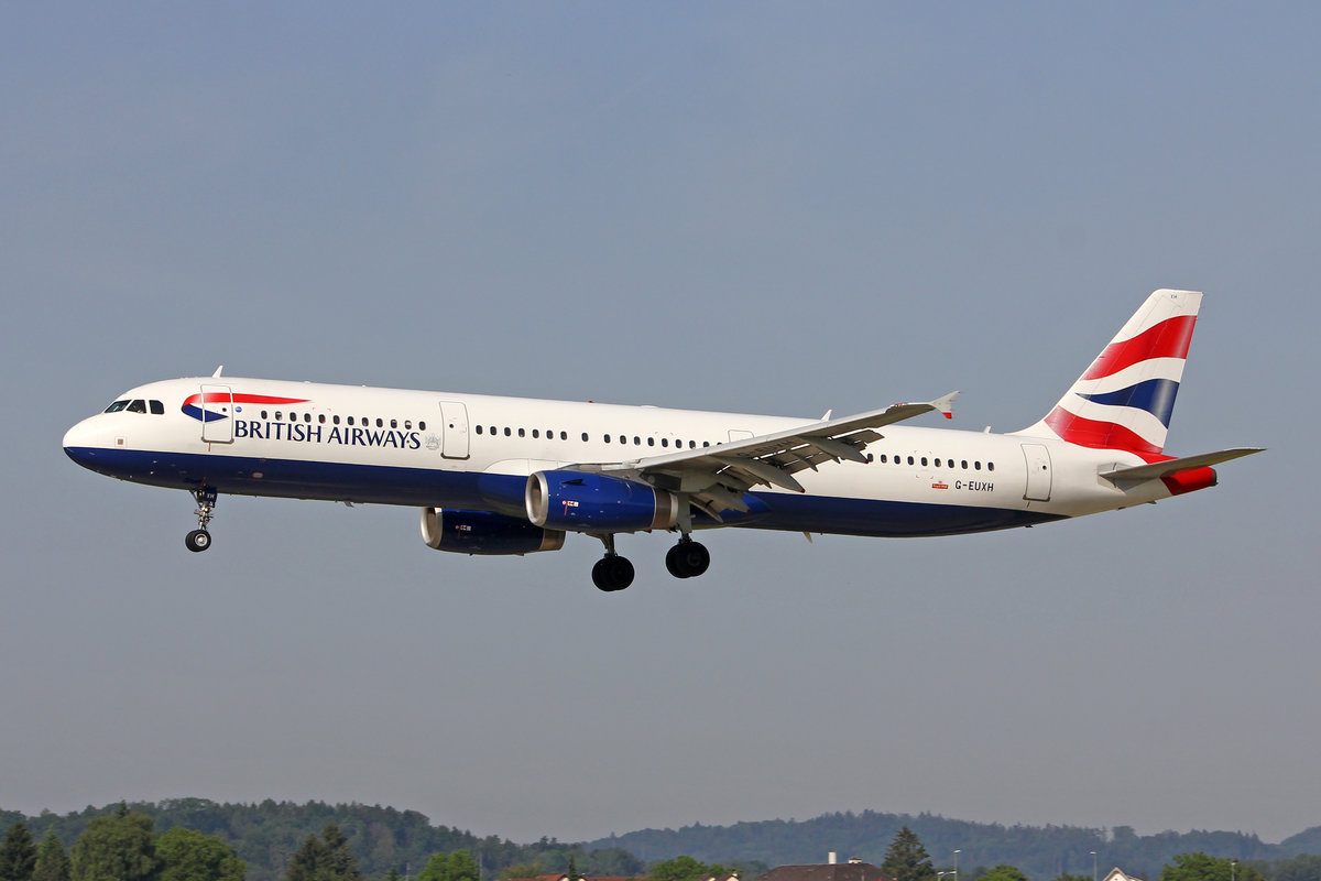 British Airways, G-EUXH, Airbus A321-231, msn: 2363, 25.Juni 2019, ZRH Zürich, Switzerland.