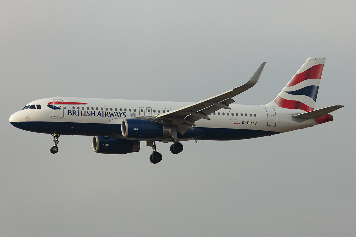 British Airways, G-EUYS, Airbus, A320-232, 21.01.2020, ZRH, Zürich, Switzerland



