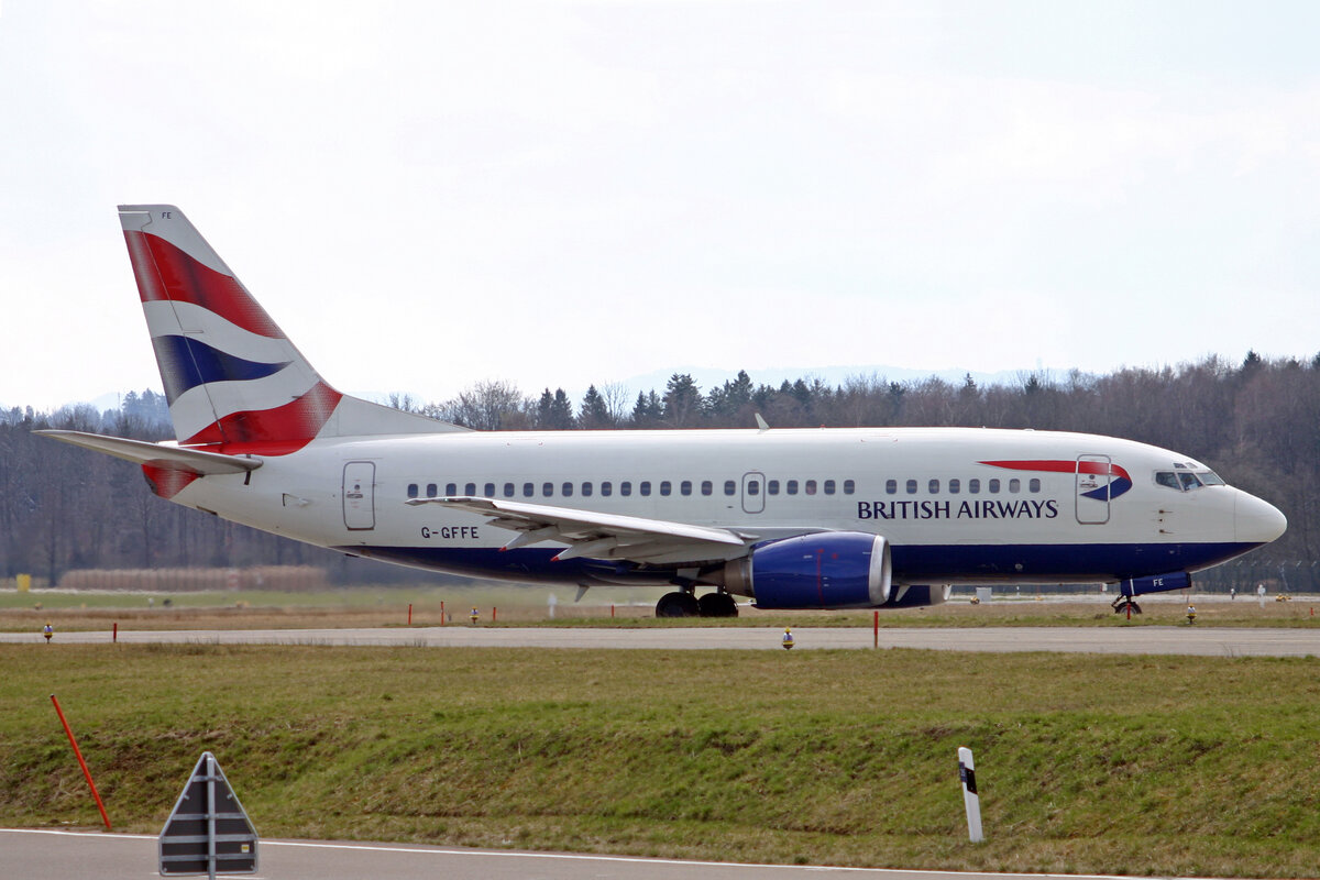 British Airways, G-GFFE, Boeing B737-528, msn: 27424/2720, 24.März 2008, ZRH Zürich, Switzerland.