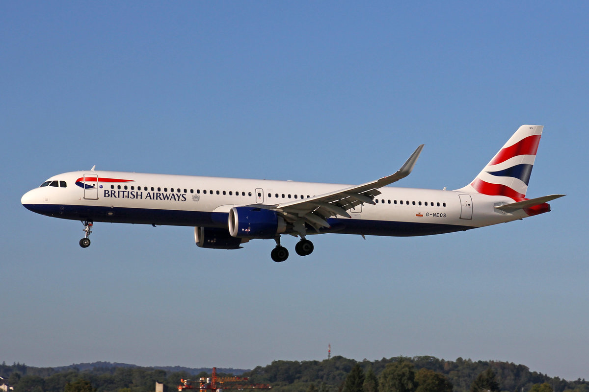 British Airways, G-NEOS, Airbus A321-251NX, msn: 8637, 20.September 2019, ZRH Zürich, Switzerland.
