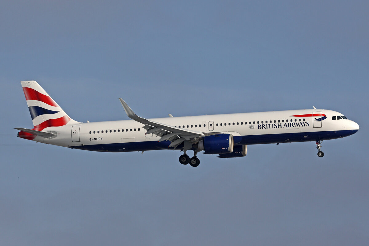 British Airways, G-NEOV, Airbus A321-251NX, msn: 8930, 14.Januar 2024, ZRH Zürich, Switzerland.
