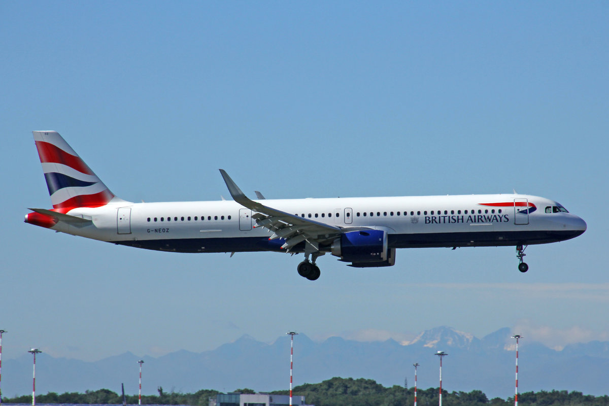 British Airways, G-NEOZ, Airbus A321-251NX, msn: 9123, 28.September 2020, MXP Milano-Malpensa, Italy.