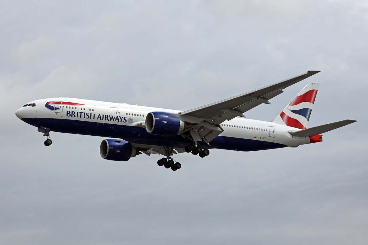 British Airways, G-VIIV, Boeing B777-236ER, msn: 29964/228, 04.Juli 2023, LHR London Heathrow, United Kingdom.