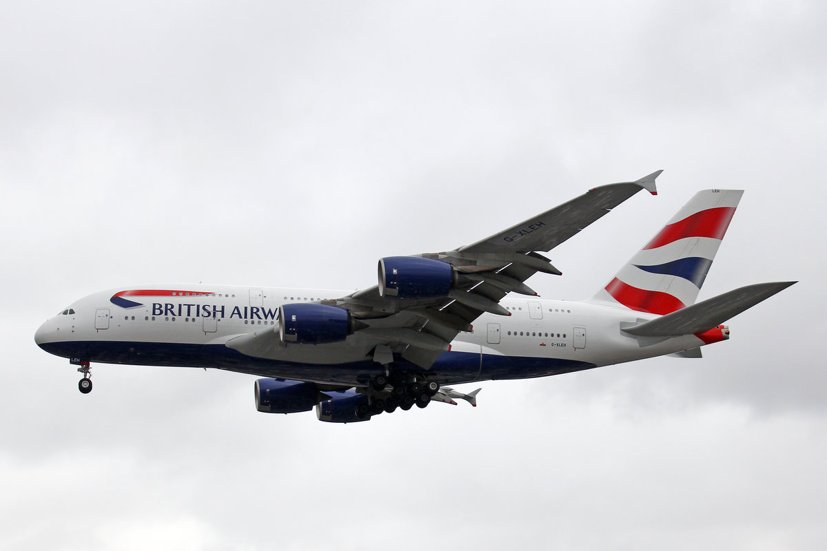 British Airways, G-XLEH, Airbus A380-841, 01.Juli 2016, LHR London Heathrow, United Kingdom.