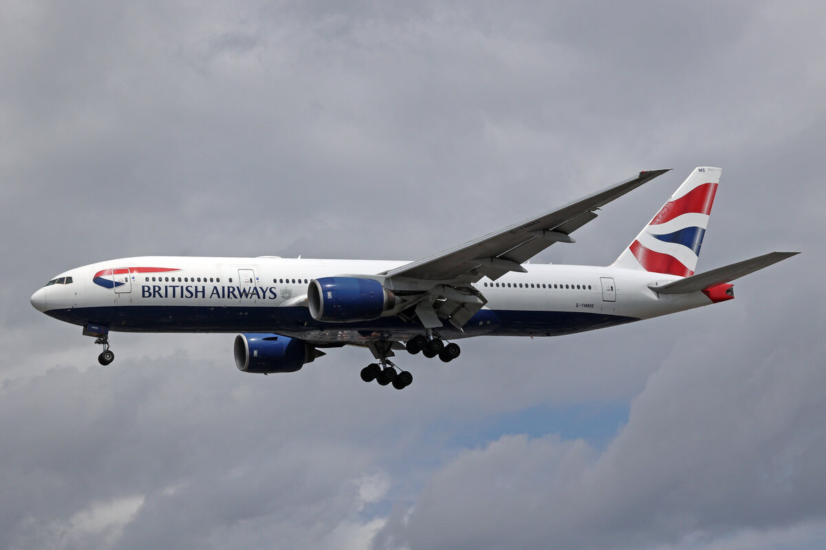 British Airways, G-YMMS, Boeing B777-236ER, msn: 36517/784, 03.Juli 2023, LHR London Heathrow, United Kingdom.