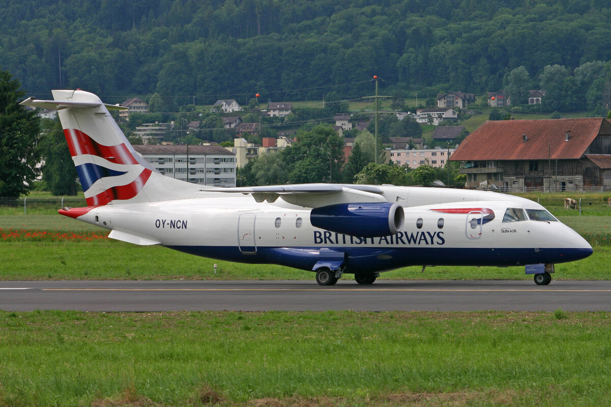 British Airways (Operated by Sun Air of Scandinavia), OY-NCN, Dornier Do 328-310, msn: 3193, 13.Juni 2008, BRN Bern, Switzerland.