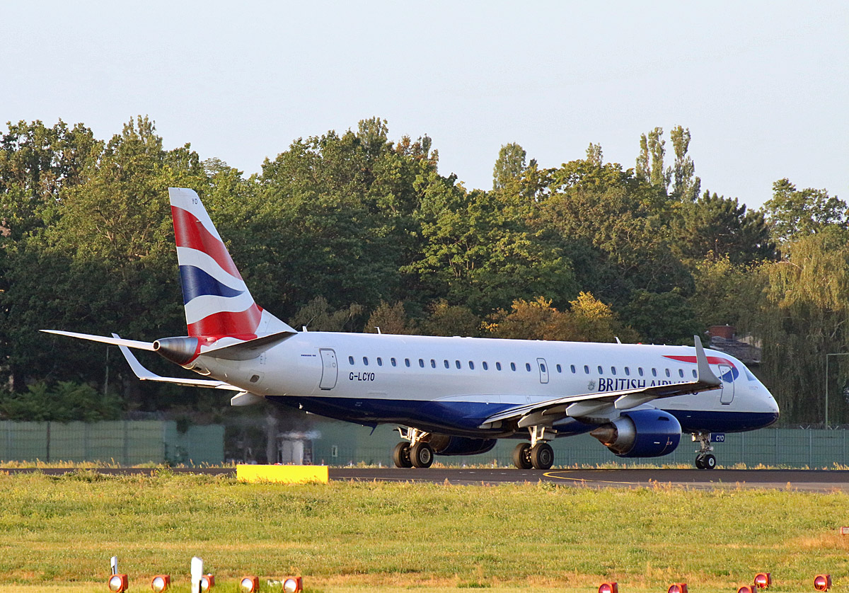 British Airways(CityFlyer), ERJ-190-100LR, G-LCYO, TXL, 06.09.2019